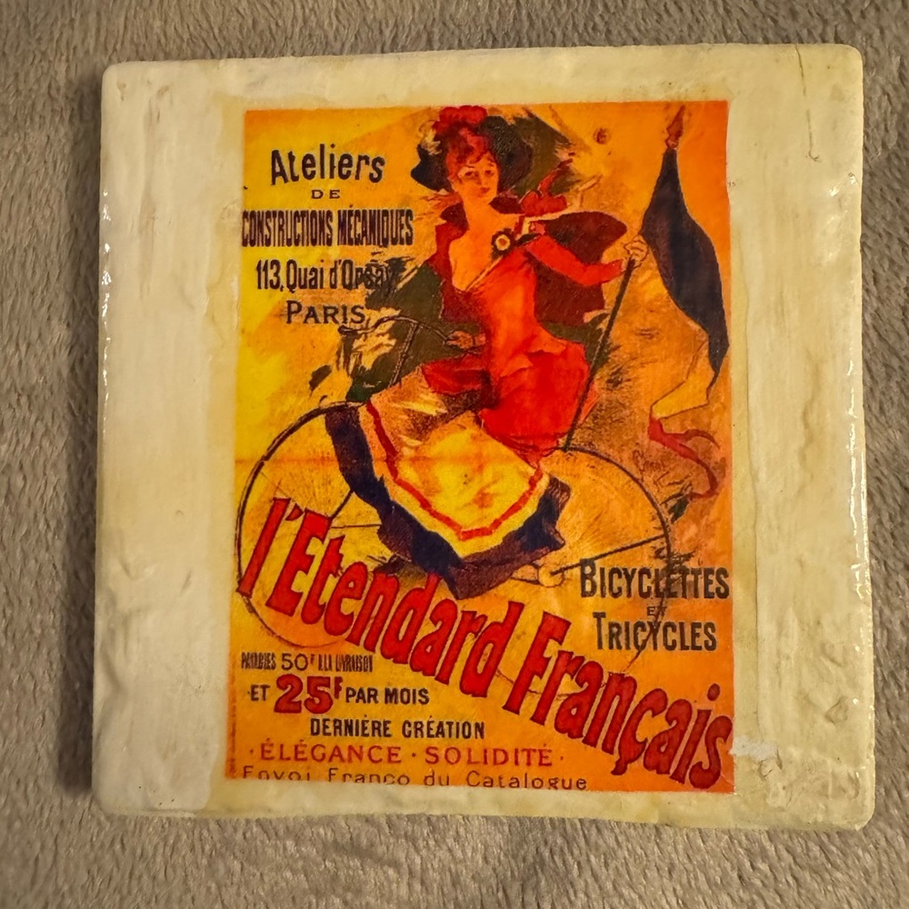 Set of four coasters made from images on ceramic tiles. 4” square. New - Picture 4 of 7